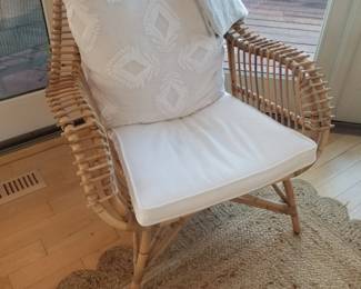Serena & Lily accent chair; area rug