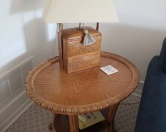 Accent table; table lamp