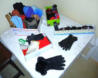 Gloves, sunglasses, and scarves