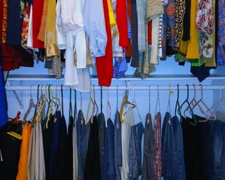 Womens clothing with names like Talbot's, Anne Klein, and Calvin Klein. Mostly medium and small.