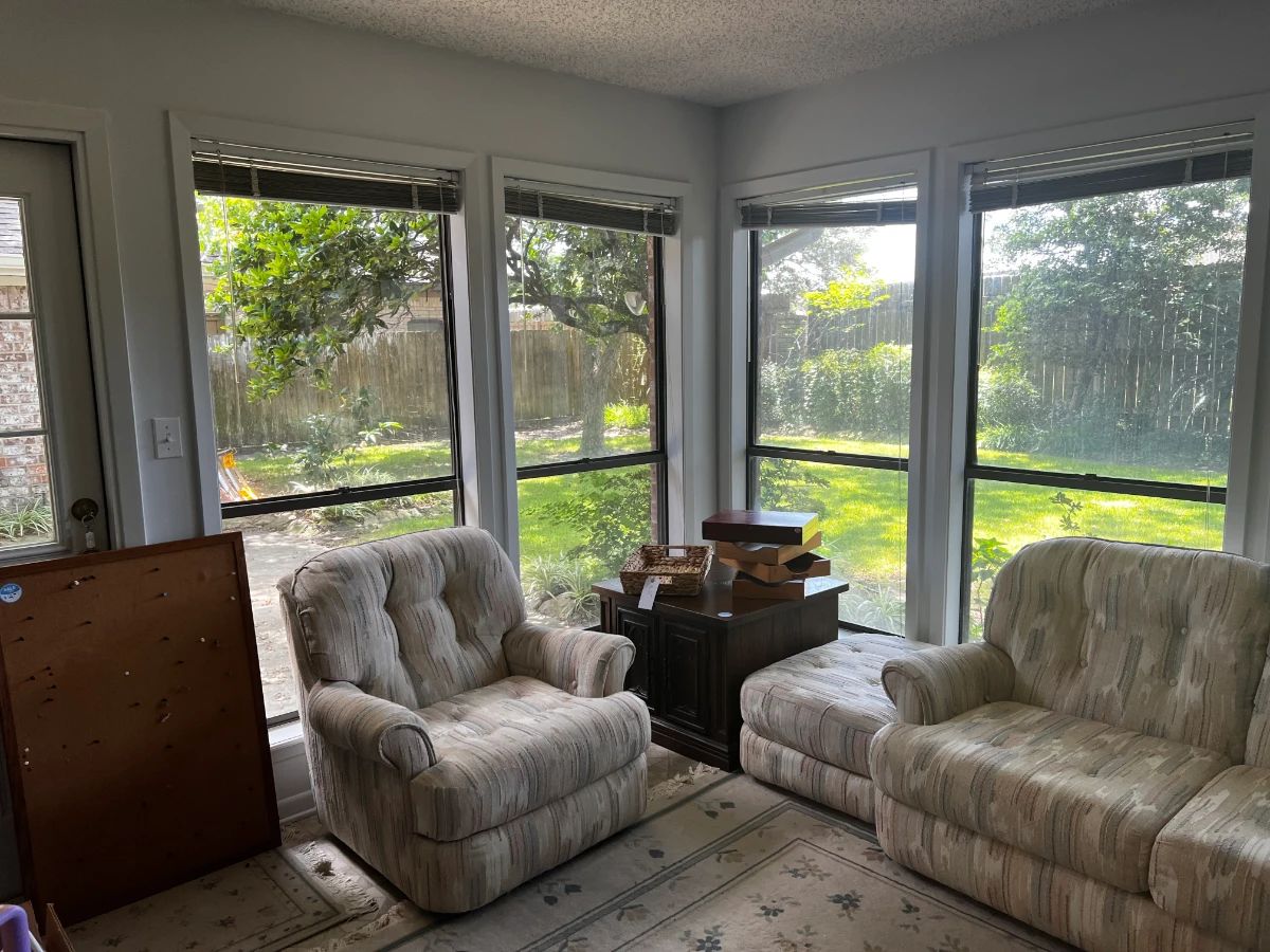 Kid and pet free well-maintained oversized chair, ottoman and loveseat.