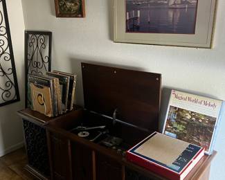 1950's Stereo cabinet and radio. Quality sound and everything works
