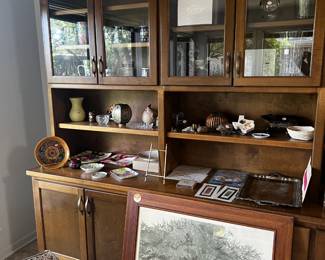 Unique decorative items and pencil drawing portrait of large Texas Oak.