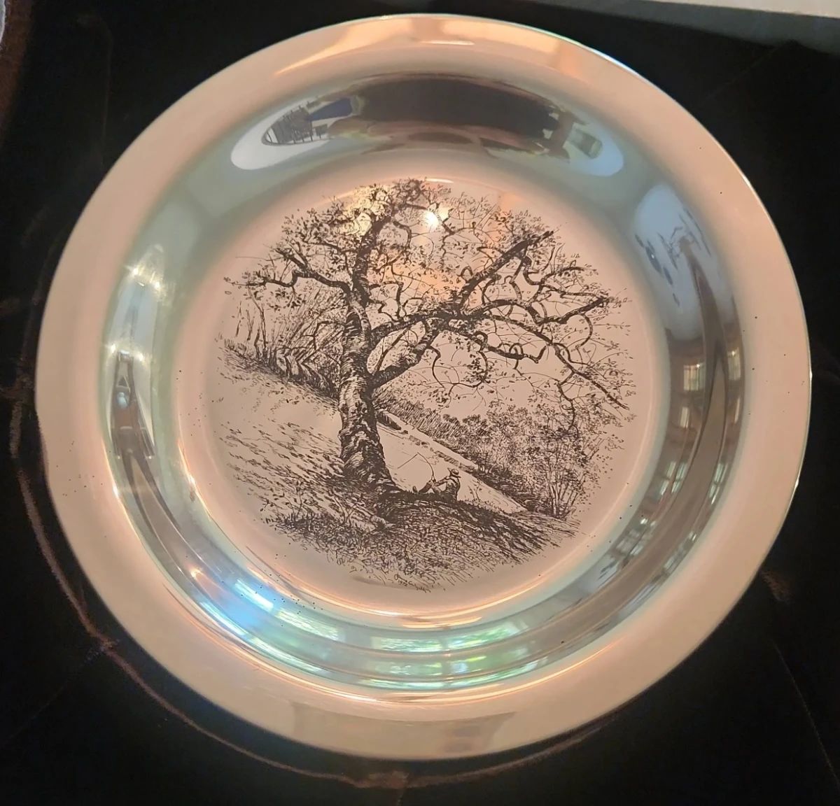 "Along The Brandywine" Sterling Silver Plate By James Wyeth 1979