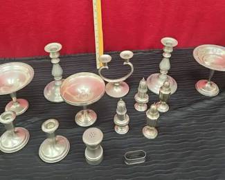 Elegant assorted collection of vintage silver silvertone tableware and decorative pieces