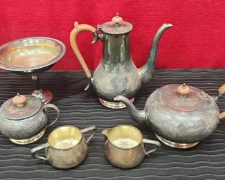 Vintage Ornate Silver Tea Coffee Service