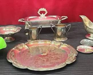 Assorted Vintage Silverplate Serving Collection