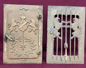 Vintage Lions Brass Speakeasy With Door Knocker And Peep Hole