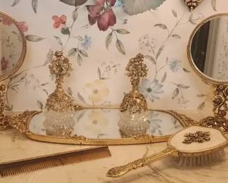 Gold Tone Vanity Items