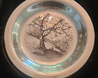 "Along The Brandywine" Sterling Silver Plate By James Wyeth 1979