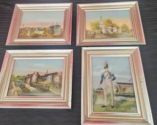 Set of 4 Vintage Framed American Historical Prints