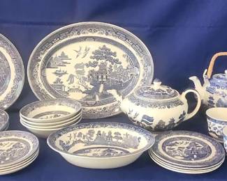 Blue WillowStyle Dinnerware Serving Collection