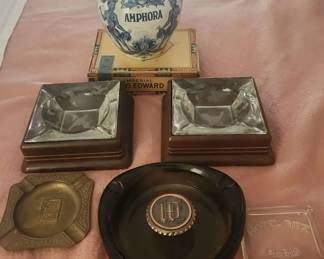 Vintage Ashtrays and Tobacco Jar