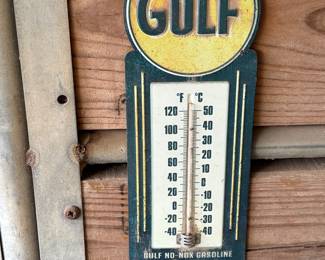Vintage Gulf Gas Pump Thermometer
