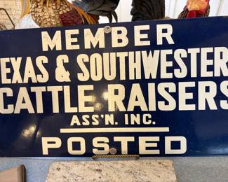 Texas Cattle Raisers Metal Sign 