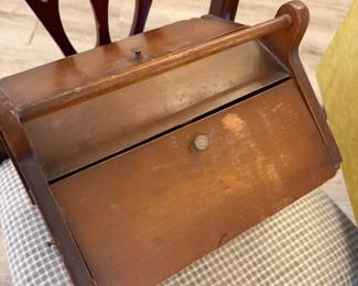 Vintage Wooden Sewing Machine Box