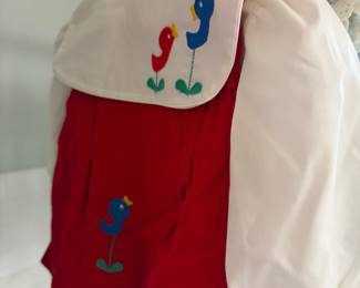 Vintage Baby Girls Little Birds Corduroy Dress 