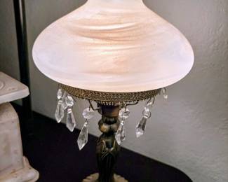 Vintage Brass Table Lamp with Greek key 