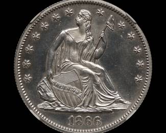 1866 PROOF Seated Liberty Half
