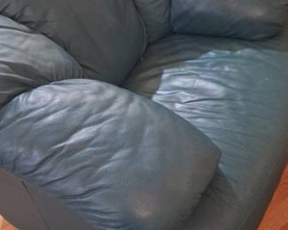 Over stuffed leather chair, circa 80s