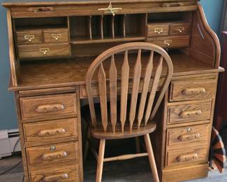 Roll top Oak Desk