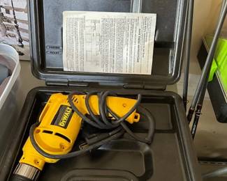 Corded DeWalt drill.