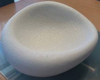 Crate & Barrel Cirro white ceramic centerpiece bowl., 16"
