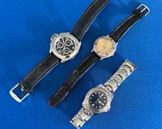 Stuhrling Original Chronograph watch, Bulova quartz Marine Star watch and Whittnauer Odessy 10 watch.