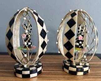 MacKenzie-Childs lattice flowers eggs.