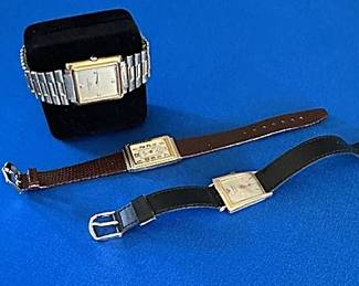 Vintage Whittnauer Geneva watch, Ladies Bulova watch and Whittnauer stretch band watch.
