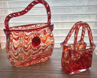 Hand blown glass purses.