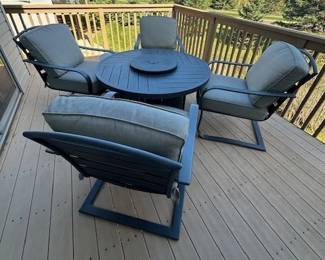 Patio Glow fire table with 4 chairs.