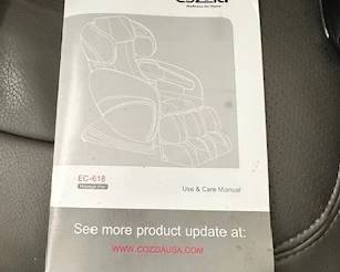 FOR IMMEDIATE SALE - $1,200, Cozzia EC-618 massage chair, Call to make an appointment 612-462-2293  (Tuesday to Thursday 9:00 to 3:00 to view and purchase.