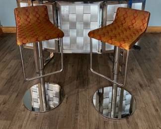 2 Contemporary bar stools.