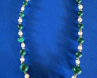 Malachite beaded necklace.