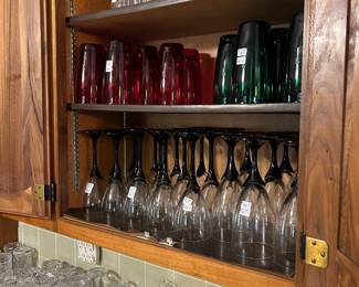 LUMINARC FRANCE BLACK TULIP GLASSES