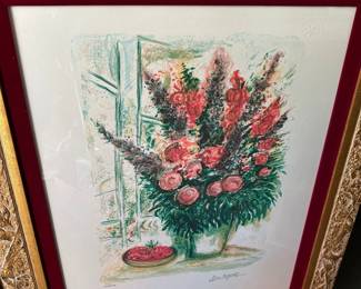Framed Print - Marc Chagall - Bouquet with Bowl of Cherries