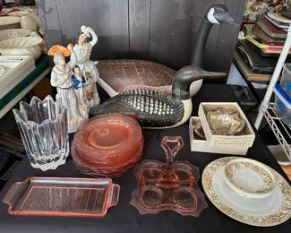Decoy's, Orrefors Vase, Pink Depression Glass