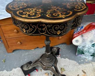 Scalloped Edge Table w/ Iron Base
