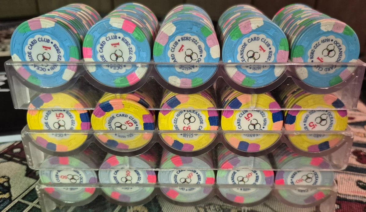 Racks of 100 Poker Chips OCEANSIDE CARD CLUB