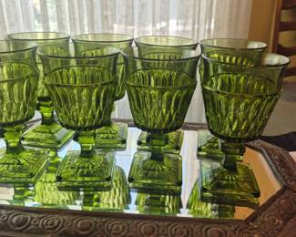 1970s Green goblets