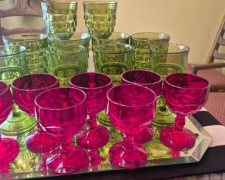 Red Ruby and Green goblets