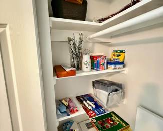 Paint brushes, colored pencils, art supplies 