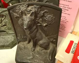 Art deco Hubley German Shepherd book ends