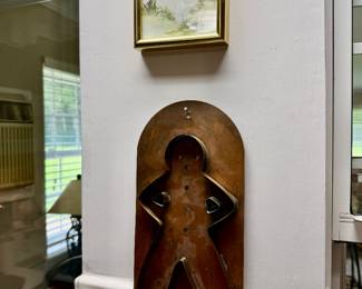 Copper gingerbread cookie mold, sweet little love sentiment framed