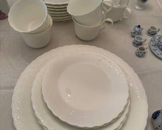 White Silk porcelain dishes by Mikasa