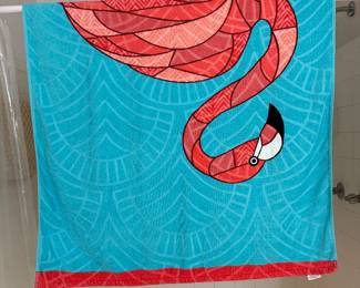 Flamingo beach towel