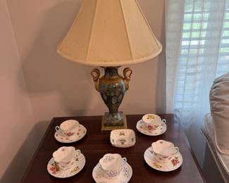 Shelley cup and saucer sets, nice lamp. 