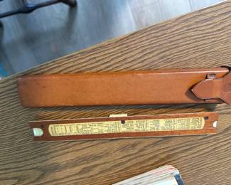 Vintage slide rule with leather case.