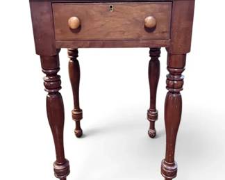 Vintage Solid Cherry Sheraton Style Side Table